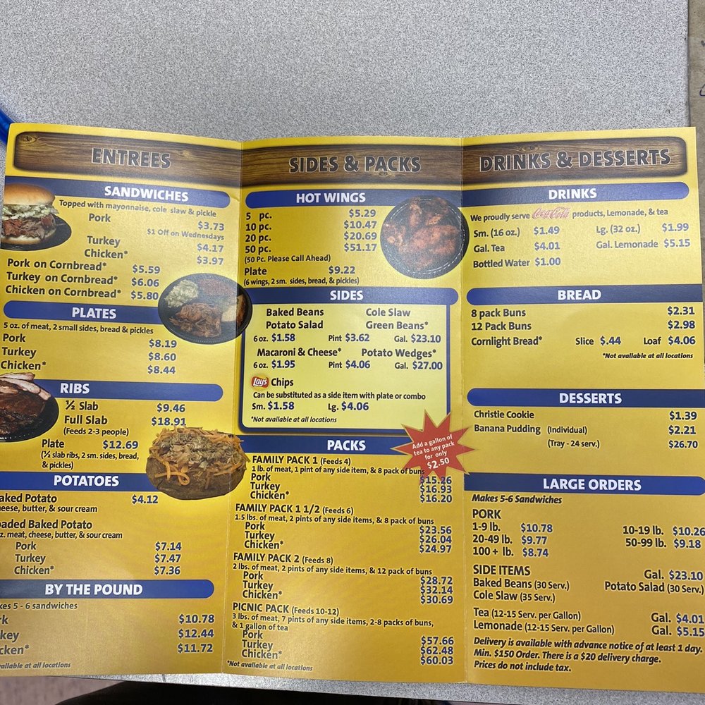 Whitt's Barbecue - Catering menu - Barbeque Near Me - Mount Juliet, Tennessee
