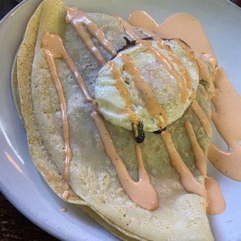 MeMe's Cafe - Meme's veggie crepe plus a fried egg - American Near Me - Springdale, Utah