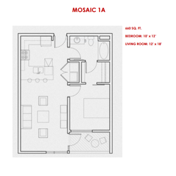 Mosaic Apartments - 1 Bedroom