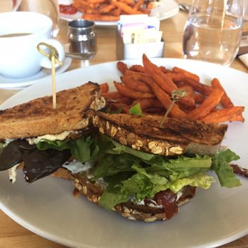 The Osprey - Fried green tomato BLT with sweet potatoes fries - Seafood Near Me - Orlando, Florida The Osprey - Fried green tomato BLT with sweet potatoes fries - Seafood Near Me - Orlando, Florida
