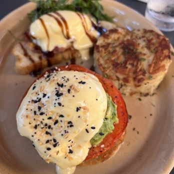 Snooze, an A.M. Eatery - Benny Duo (Bella Bella Benny & Smashed Avocado Benny) - Breakfast & Brunch Near Me - Tustin, California