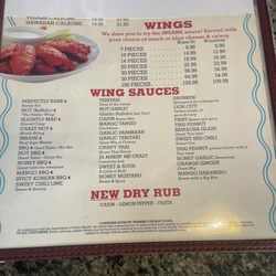 Twin River Pizzeria, Crazy Wings - Menu
