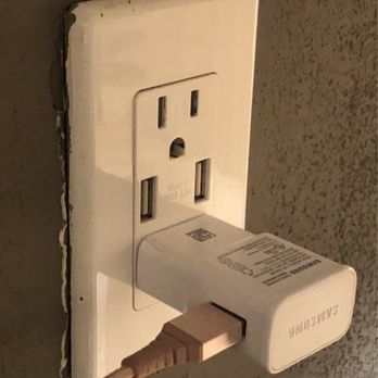 Ginza Don - Wall outlet underneath each table in their designated seating area - Japanese Near Me - Flushing, New York