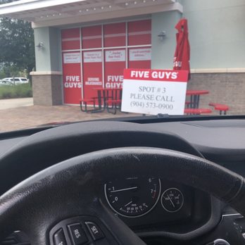 Five Guys - the inside of a car - Burgers Near Me - Jacksonville, Florida