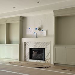 Miramar Marble & Granite - Calacatta Borghini fireplace