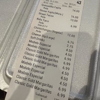 Don Jose Mexican Cuisine - Bill for the evening - Mexican Near Me - Akron, Ohio Don Jose Mexican Cuisine - Bill for the evening - Mexican Near Me - Akron, Ohio