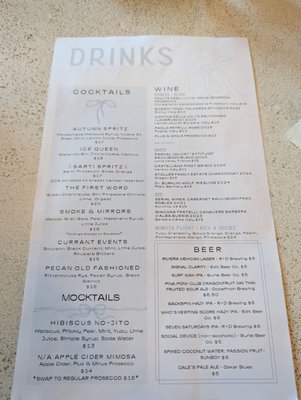 Menu photo 2 Good Graces Raleigh, NC