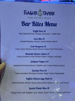 Menu photo 2 Flagler Tavern New Smyrna Beach, FL
