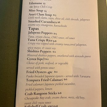 Hana - Menu - Japanese Near Me - Baltimore, Maryland