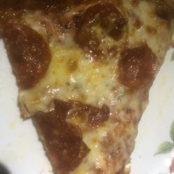 Our LAST piece of pepperoni pizza ! DELICIOUS