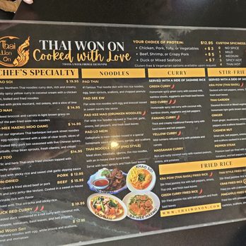 Thai Won On - Menu summer 2026 - Thai Near Me - Richmond, Virginia