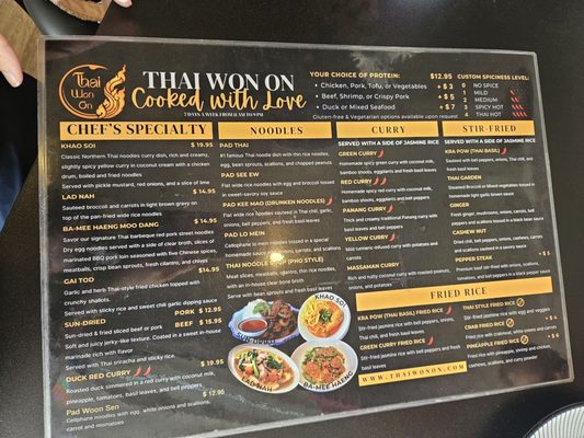 Menu photo 3 Thai Won On Richmond, VA