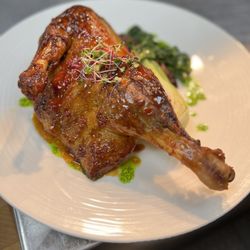 Bijou Garden Cafe - Roasted Half Peking Duck with Baby Bok Choy and Miso Okinawan Sweet Potatoes