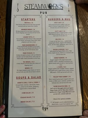 Menu photo 5 Steamworks Pub New Port Richey, FL