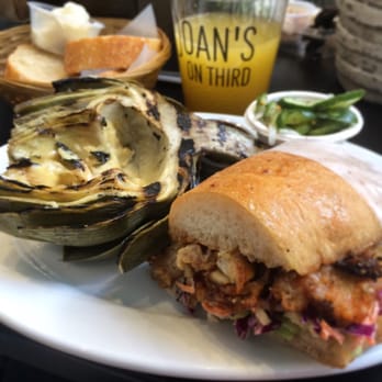 Joan's on Third - Fried chicken sandwich w/ grilled artichoke - Breakfast & Brunch Near Me - Studio City, California