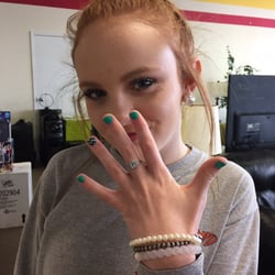 Red Nails - Aliyah with her fresh mani by Phuong!!
