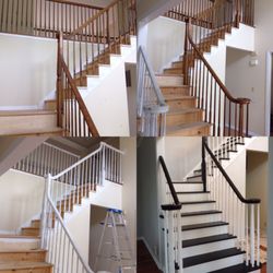 TJ's Painting Company - Before and after painting of the railing and steps!