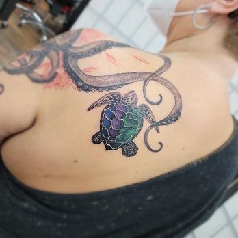 Houston Tattoo and Brows Studio - Turtle cover up. - Tattoo Near Me - Houston, Texas Houston Tattoo and Brows Studio - Turtle cover up. - Tattoo Near Me - Houston, Texas