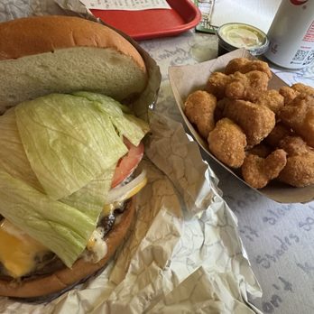 Hillbilly Hot Dogs - Portobello "burger" and fried cauliflower - Burgers Near Me - Lesage, West Virginia