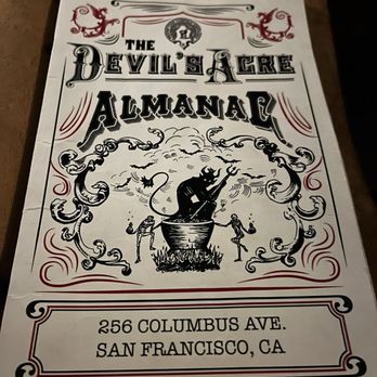 The Devil's Acre - Menu - Cocktail Bars Near Me - San Francisco, California