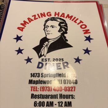 Amazing Hamilton Diner - Menu cover - Breakfast & Brunch Near Me - Maplewood, New Jersey Amazing Hamilton Diner - Menu cover - Breakfast & Brunch Near Me - Maplewood, New Jersey