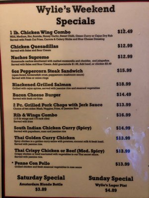 Menu photo 4 Wylie's Pub Toronto, ON