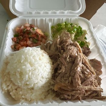 Smiley's Local Grinds - Awesome club pork and the chicken long rice was great and the salmon was good too. It's also came with a little side of macaroni salad. - Hawaiian Near Me - Lihue, Hawaii Smiley's Local Grinds - Awesome club pork and the chicken long rice was great and the salmon was good too. It's also came with a little side of macaroni salad. - Hawaiian Near Me - Lihue, Hawaii