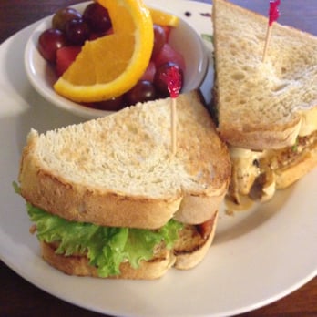 The Root Cellar Cafe - I forget the name of the sandwich, but it consisted of grilled chicken, jalapeños and swiss. Perfect blend of spicy and sweet. - Breakfast & Brunch Near Me - San Marcos, Texas