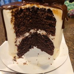Frosted By Jess - All icing filling, asked for a strawberry chocolate mousse. Cream cheese icing was just a very buttery flavored icing.