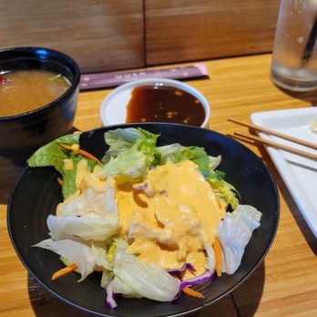 Ooka Japanese Restaurant - Salad and miso soup included with a chef plate. - Japanese Near Me - Riverside, California Ooka Japanese Restaurant - Salad and miso soup included with a chef plate. - Japanese Near Me - Riverside, California