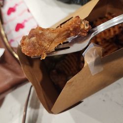 Chicken le...with no (g). Because the (g) is not in you. .