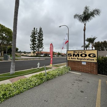 Brea's Smog Test Only & Auto Registration - Sign facing Main Street - Smog Check Stations Near Me - Brea, California Brea's Smog Test Only & Auto Registration - Sign facing Main Street - Smog Check Stations Near Me - Brea, California