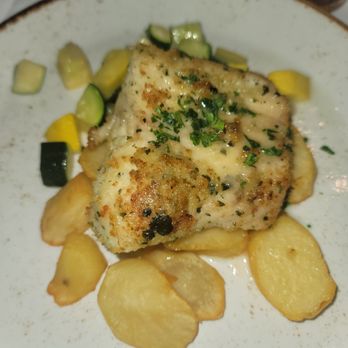 Spaghettini - Horseradish crusted halibut - Italian Near Me - Seal Beach, California