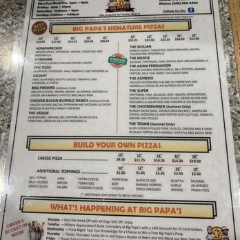 Big Papa's - Updated menu! - Pizza Near Me - Schertz, Texas