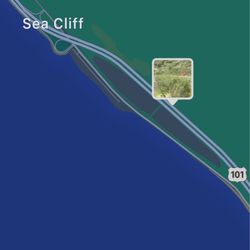 Giant Red Stiletto Heel Art Piece - GPS Map location 101 Northbound after Ventura before Sea Cliff directly across from Rincón Beach and Hobson Beach Park