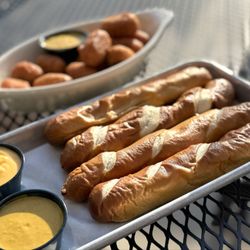 Nitty Gritty Middleton - Soft pretzels sticks and corn dogs in the background