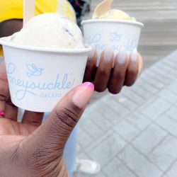 Honeysuckle Gelato - Butter Pecan Blondie and Cap'n Crunch gelato flavors
