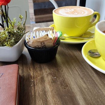 Mon Amour Coffee & Wine Bar - Chai Latte and Six Shot Espresso while Journaling - Coffee & Tea Near Me - Yonkers, New York