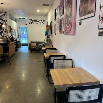 Bennet's Coffee - Wall seating and new name sign. - Coffee & Tea Near Me - Stockton, California