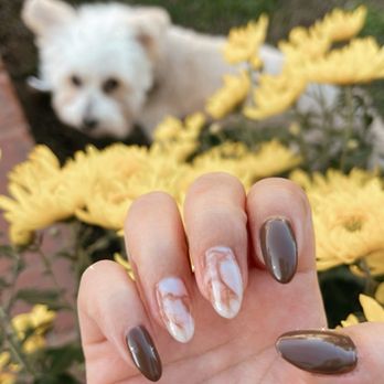 Pearl Nails - Brown & marble nail design by Sandy - Nail Salons Near Me - Rosemead, California Pearl Nails - Brown & marble nail design by Sandy - Nail Salons Near Me - Rosemead, California