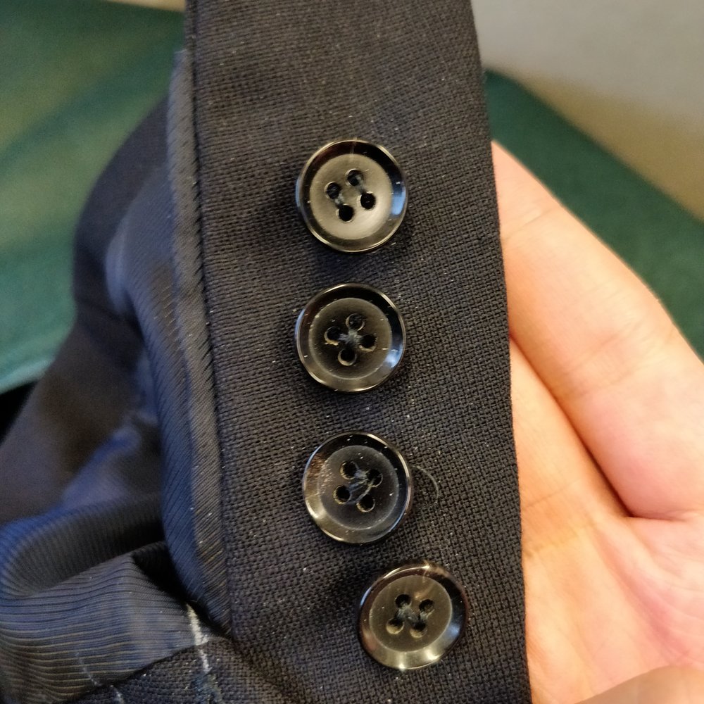 Tailoring NYC - sloppy shanks and threads. 3 different ways of sewing buttons. - Sewing & Alterations Near Me - New York, New York Tailoring NYC - sloppy shanks and threads. 3 different ways of sewing buttons. - Sewing & Alterations Near Me - New York, New York