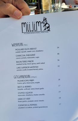 Menu photo 1 Miijim La Pointe, WI Menu photo 1 Miijim La Pointe, WI