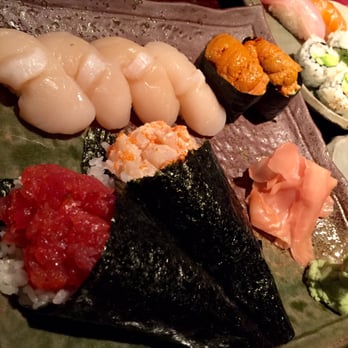 Sushi Sake - Uni, spicy tuna hand and scallop hand rolls, scallop sushi - Japanese Near Me - Richardson, Texas Sushi Sake - Uni, spicy tuna hand and scallop hand rolls, scallop sushi - Japanese Near Me - Richardson, Texas