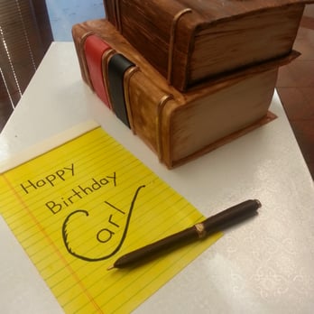 Cakes By Bless - Vegan chocolate birthday cake, even the pen and paper are edible - Desserts Near Me - Pleasanton, California