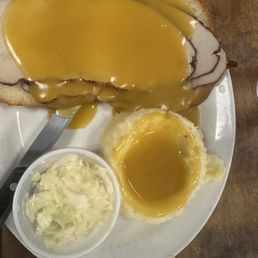 Open face turkey sandwich