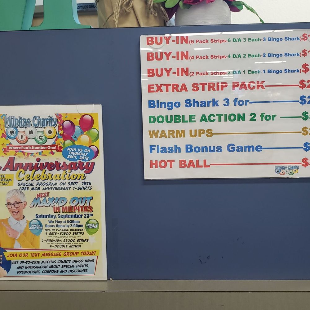 Milpitas Charity Bingo - Signs/ extras - Bingo Halls Near Me - Milpitas, California Milpitas Charity Bingo - Signs/ extras - Bingo Halls Near Me - Milpitas, California