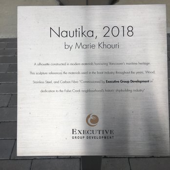 Nautika sculpture - Plaque in front of the installation. - Public Art Near Me - Vancouver, British Columbia Nautika sculpture - Plaque in front of the installation. - Public Art Near Me - Vancouver, British Columbia