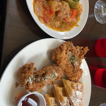 6 'N The Mornin' - Nashville hot chicken and waffles with a side of potatoes (The hottest chicken I've encountered) - Breakfast & Brunch Near Me - Covington, Kentucky 6 'N The Mornin' - Nashville hot chicken and waffles with a side of potatoes (The hottest chicken I've encountered) - Breakfast & Brunch Near Me - Covington, Kentucky