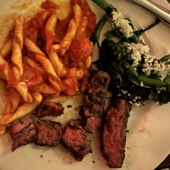 Felice Columbus - Tagliata di Manzo*, pasta and broccolini - Italian Near Me - New York, New York Felice Columbus - Tagliata di Manzo*, pasta and broccolini - Italian Near Me - New York, New York