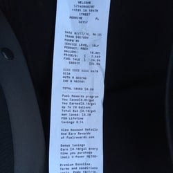 Sunshine Shell - Clearly charged for premium gas though I selected regular. Crooks!